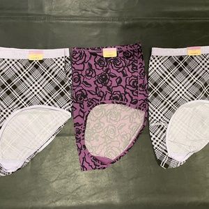 Womens Cacique Lot of 3 panties Size 18/20 Purple Black full brief NWT